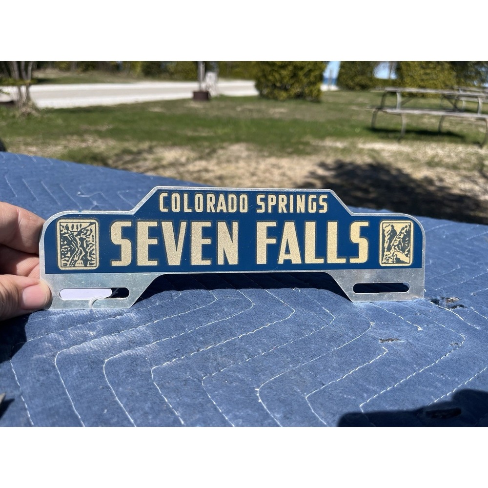 1950s Seven Falls Colorado Springs License Plate Topper